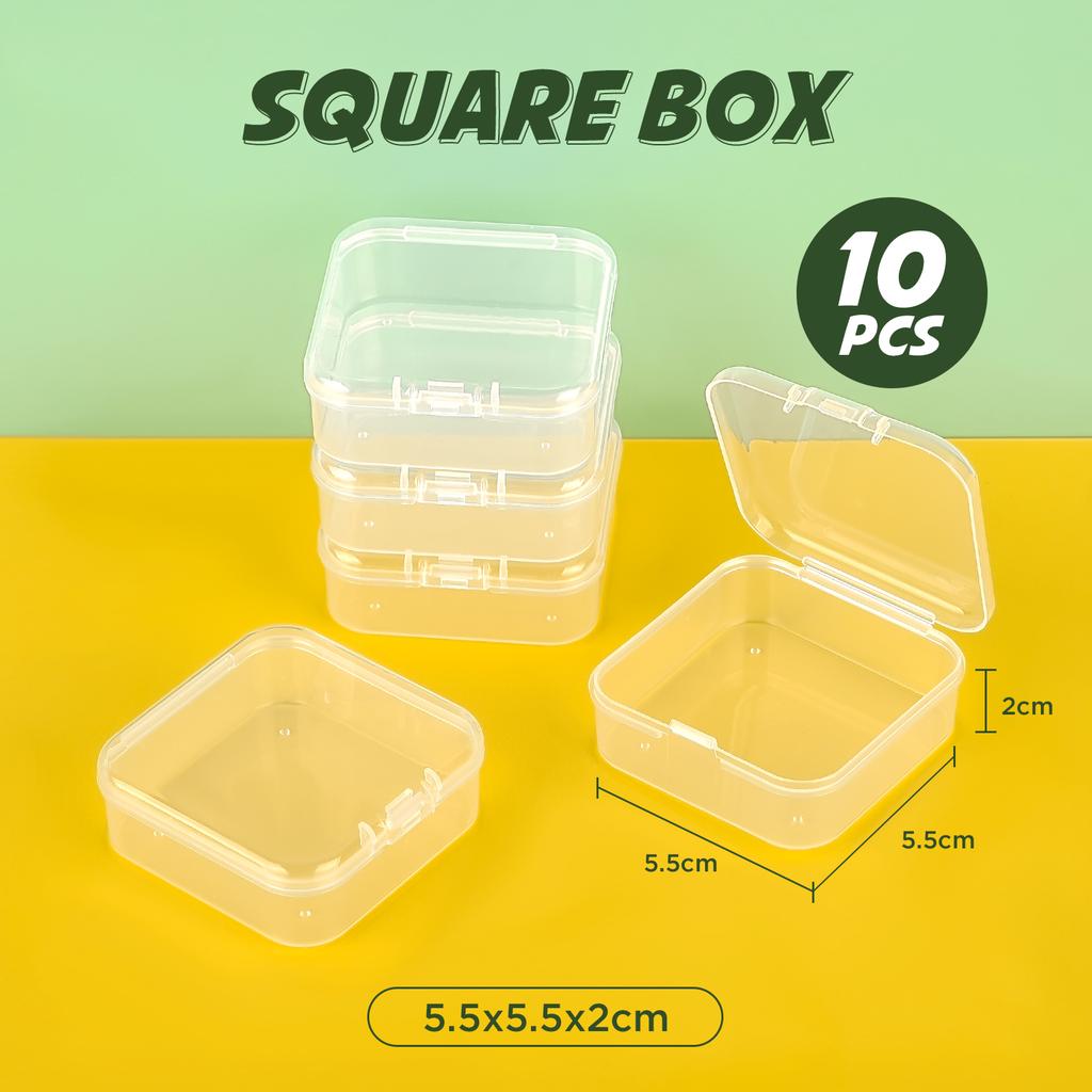 10Pcs/Lot Mini Plastic Box Rectangular Box Storage Box Translucent Box Packing Box Dustproof Durable Strong Jewelry Storage Case