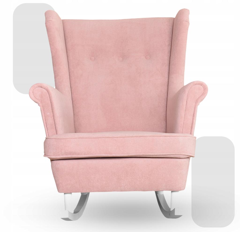 Fotel uszak bujany skandynawski welur pudrowy Hunter Family Meble różowy