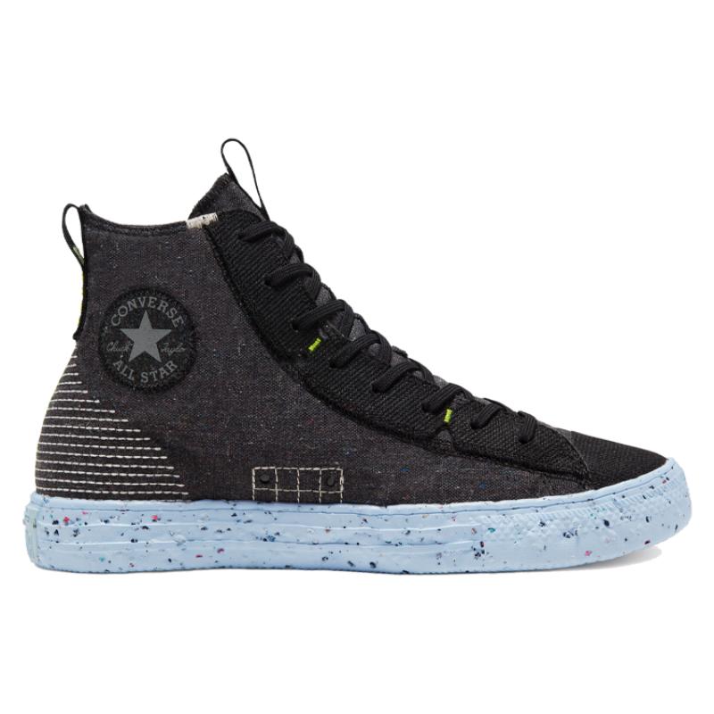 Converse Chuck Taylor All Star Chuck Crater Space Hippie Simple and Versatile High-Top Canvas Shoes Unisex Black