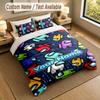Bedding Set 1 Duvet Cover 2 Pillowcases Among Us Print Soft Bed Linen Bedroom Decor