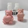 Beautiful Candle Mould Silicone Mold Lovely Heart Bear Resin Casting Mould Homemade Home Wedding Candle Making Tool