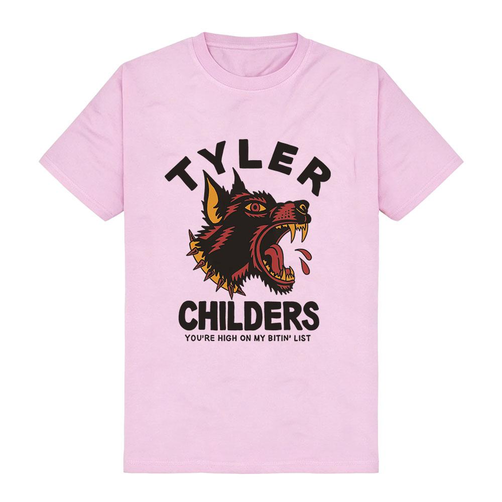SPIKE COLLAR BITIN' LIST T-SHIRT Tyler Childers Print Merch Tees Summer Short Sleeve Casual Cotton Tshirts Fashion Unisex