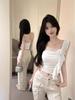 Trendy Lace Patchwork Off-Shoulder Slim-Fit Korean Top
