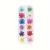 24pcs Natural Flower Decorative Nail Dry Real Flower Sticker Beauty Manicure 3d Design Dried Flower Nail Sticker