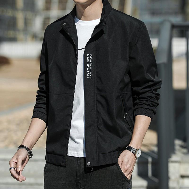 Mens Hooded Casual Sport Jacket Lightweight Windproof Outerwear Youth Fashion