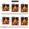 2pcs,2D plane printing Creative Curtains Cozy Fireplace Scene with in Red & Dog Polyester Fabric (without rod) Art Deco Festive