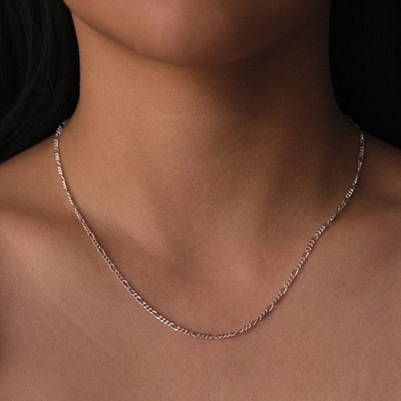 Another Layer Basic Figaro Necklace (silver925) (2color)