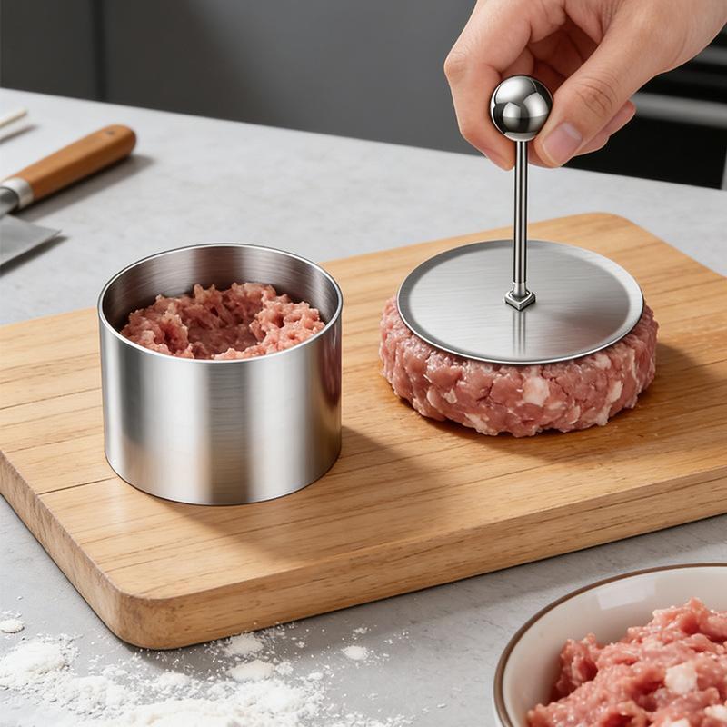 Stainless Steel Round Rice Ball Shaper Mold With Pusher Durable for DIY Mousse Tiramisu Cake Cold Dish Restaurant Dessert