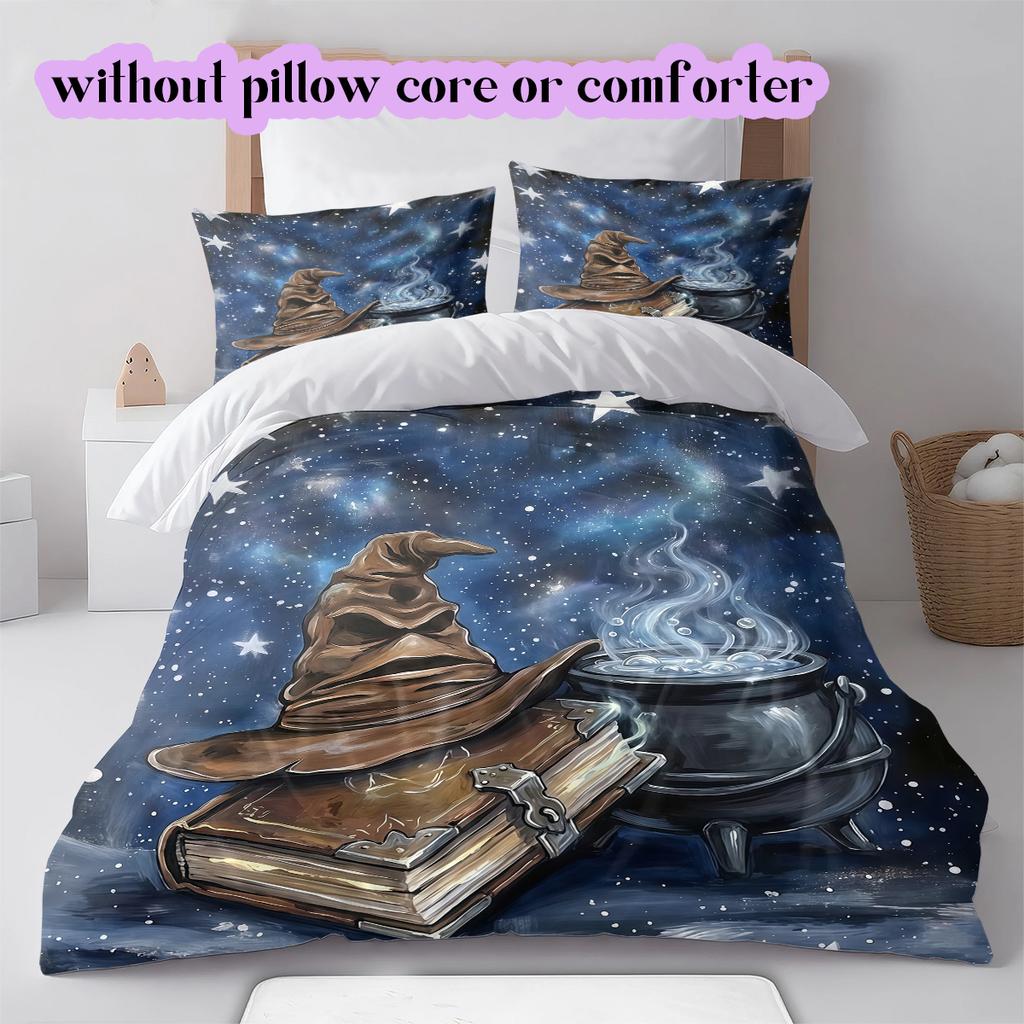 Starry Sky Animals Pattern Bedding Quilt Set Quilt Cover Pillowcase Home Decoration Birthday Gift (1 * Duvet Cover + 2 * Pillowcase, Without Core)