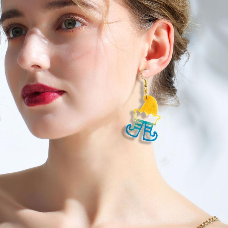 Christmas Elf Shape Pendant Earrings Silicone Mold Suitable for Epoxy Resin Diy Craft Charms Ornament Jewelry Making