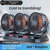 Powerful Silent 3-Head USB Car Fan, 24V for Trucks, 12V for Vans