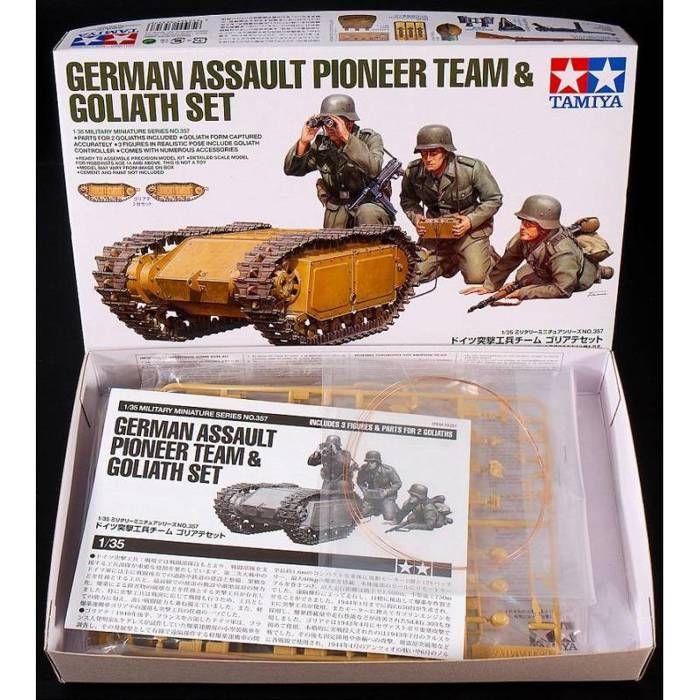 Figurine mignature german assault pioneer team & goliath set - tamiya