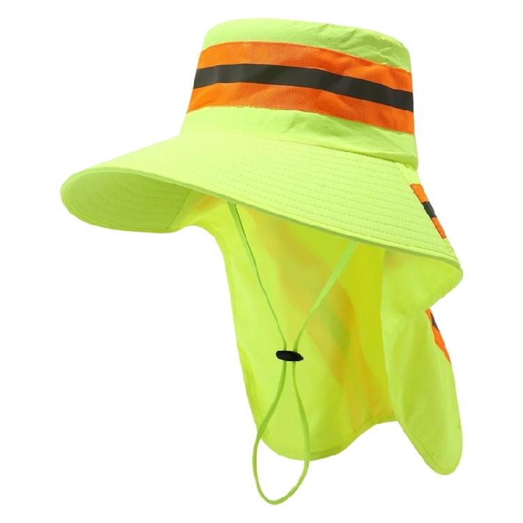 Breathable Mesh Fisherman Hat For Great Visibility with Neck Protecting For Road and Construction Worker Safety