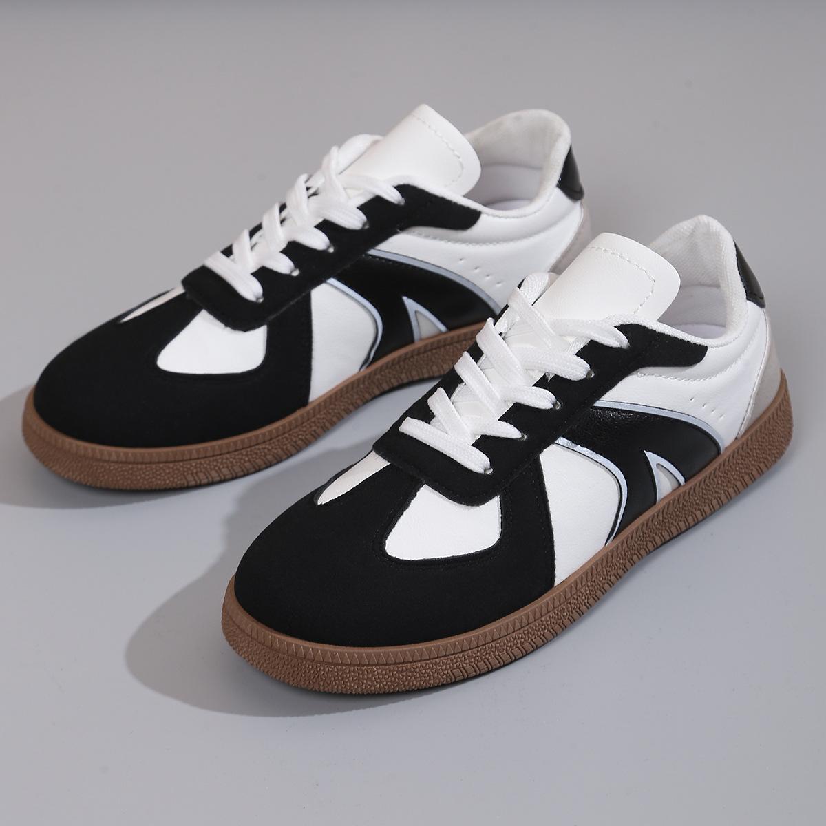 

Takeaway large-size flat-bottomed casual lace-up sports-style single shoes, spring and autumn 2025 new Korean version of lace-up German training wom 42