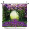 Rural Flowers Scenery Shower Curtain Dreamlike Blooming Flowers Tree Home Bathtub Decor Waterproof Polyester Bathroom Curtains