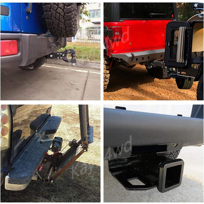 Accessori Esterni Off Road Kit Ricevitore Gancio di Traino per Paraurti Posteriore da 2 Pollici per Jeep Wrangler JK JL Gladiator JT 2007-2025