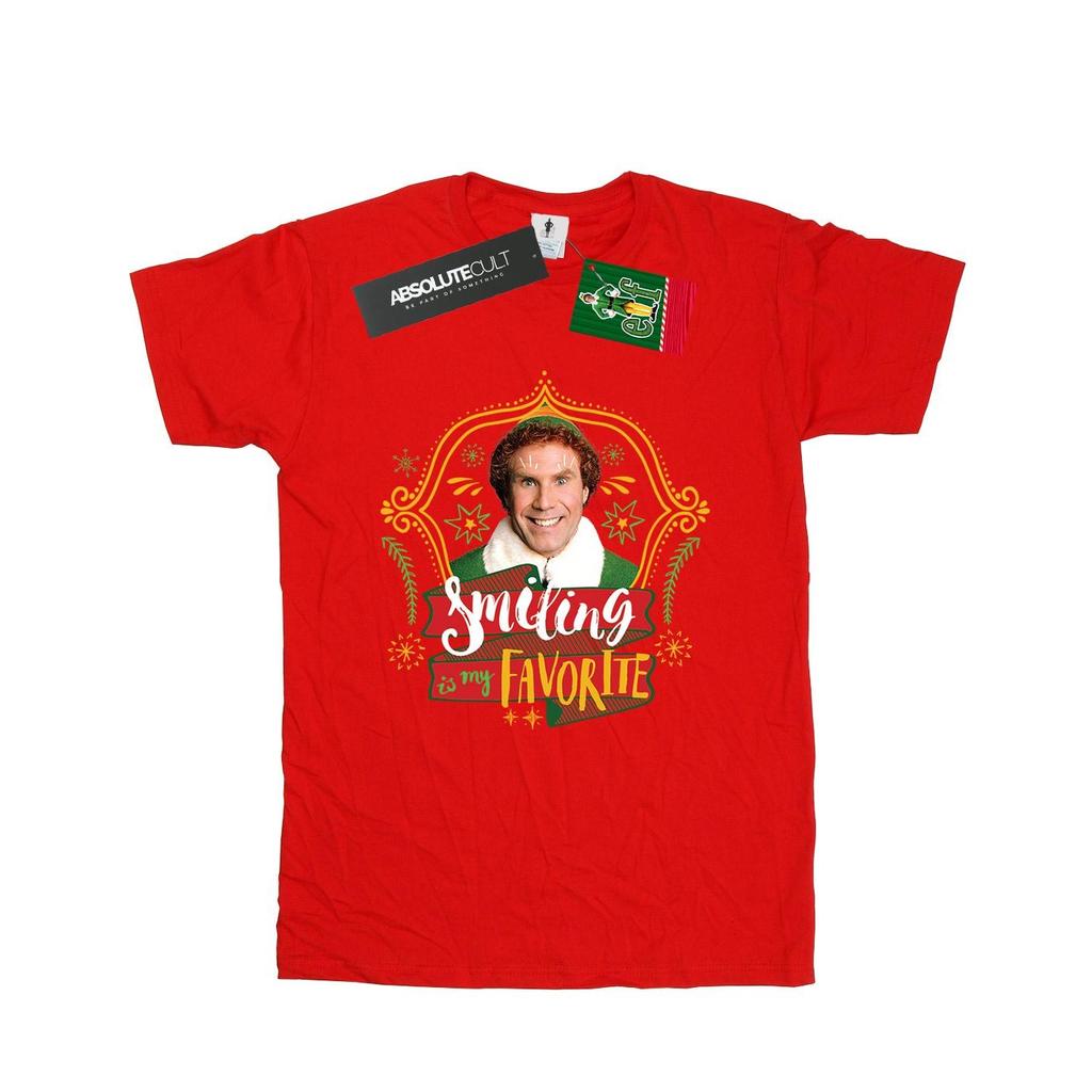 Elf Womens/Ladies Buddy Smiling Cotton Boyfriend T-Shirt