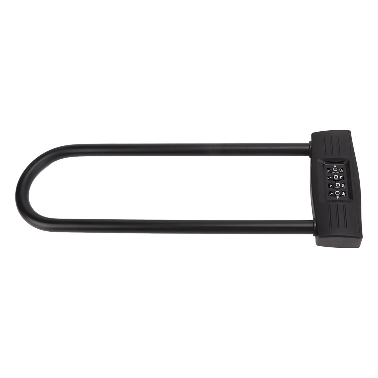 

Lengthen 4 Digit Combination U Lock Anti Theft Long Shackle Resettable Padlock for Bicycle Motorcycle Electric Scooter