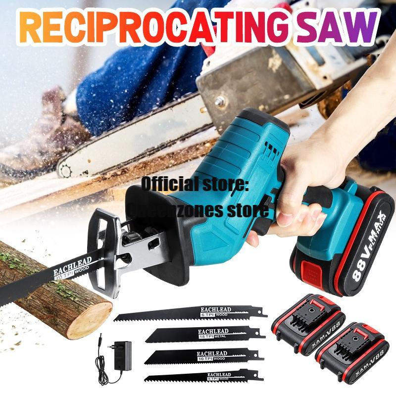 Cordless Chain Saw Brushless Motor Power Tools 88V Electric Chainsaw Garden Woodworking Power Tools With Blade For 18V Battery