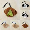 New Cartoon Dog Poop Bag Carrier Plush Cute Pet Waste Bag Dispenser with Buckle Cleaning Supplies Dog Garbage Holder Outdoor Use