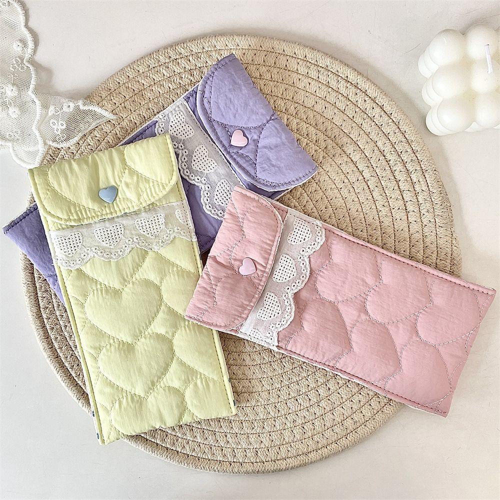 Sweet Cotton Glasses Storage Bag Korean Style Lipstick Bag Portable Lovely Eyeglasses Case  Travel