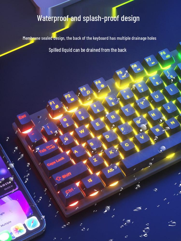 Wired Mechanical-Feel Keyboard Mouse Combo for Quiet E-sports Gaming and Typing