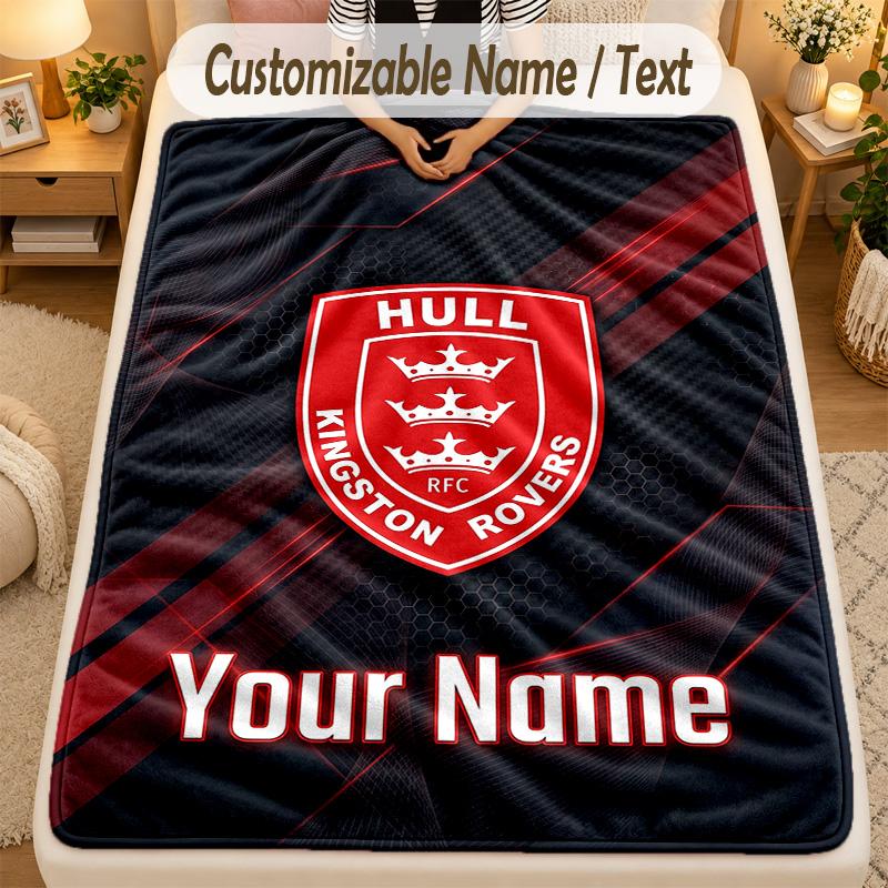 Flannel BlanketHull KR Custom Name Text Personalized Soft Warm Throw Blanket Home Decor Gift