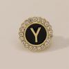 26 English Initials A-Z Brooches Classic Full Around Crystal Golden Alphabet Pins For Women Men Girls Clothes Bag Jewelry Gift