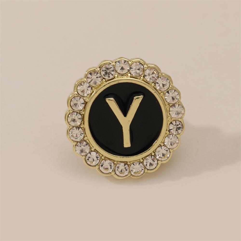 26 English Initials A-Z Brooches Classic Full Around Crystal Golden Alphabet Pins For Women Men Girls Clothes Bag Jewelry Gift