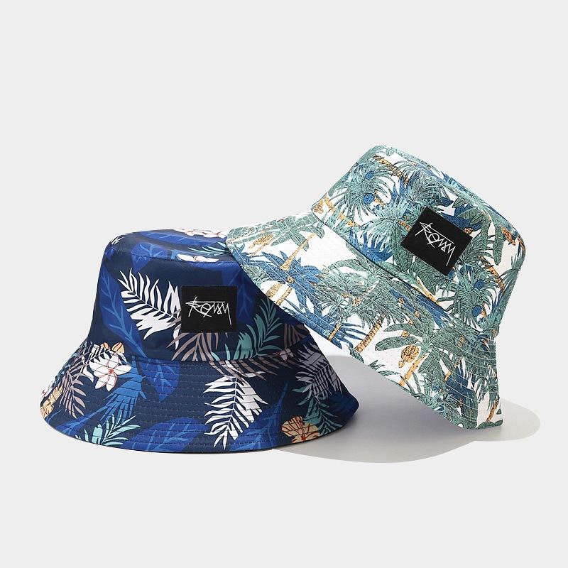 Colorful Men Reversible Printed Fisherman Bucket Hat sublimated Black And White Large size 58-60cm hats