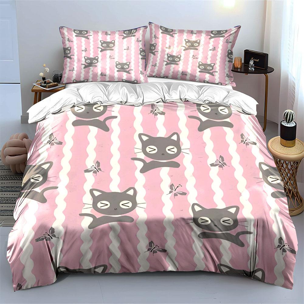 "Playful kittens and butterflies" Bedding sets Duvet covers Pillowcases(1* Duvet Cover 2* Pillowcases without duvet insert)