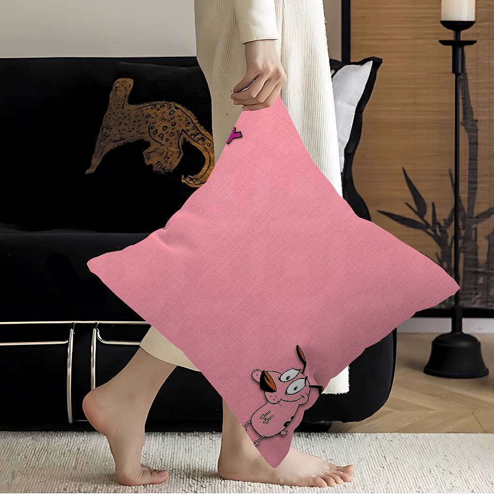 

Cartoon CCOURAGE The CCowardly DDog Cushion Cover Car Throw Pillow Case For Sofa Car Christmas Gift 40x40cm 45x45cm 30x30 cm