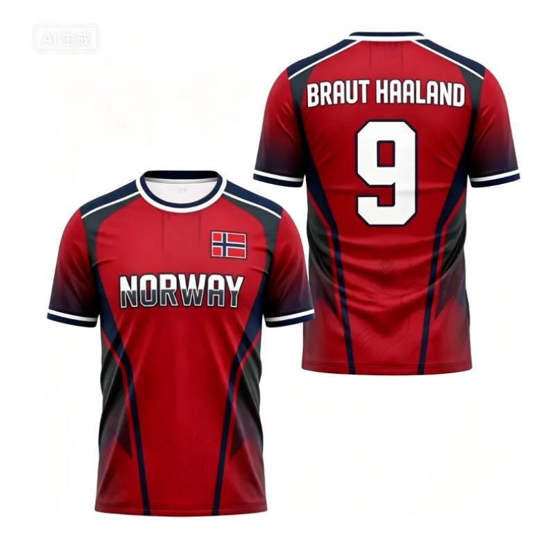 2026 Norway Flag 3D Printed T-shirt No. 9 Sportswear Fan T-shirt Men's Short Sleeved T-shirt Women's T-shirt Streetwear Harajuku
