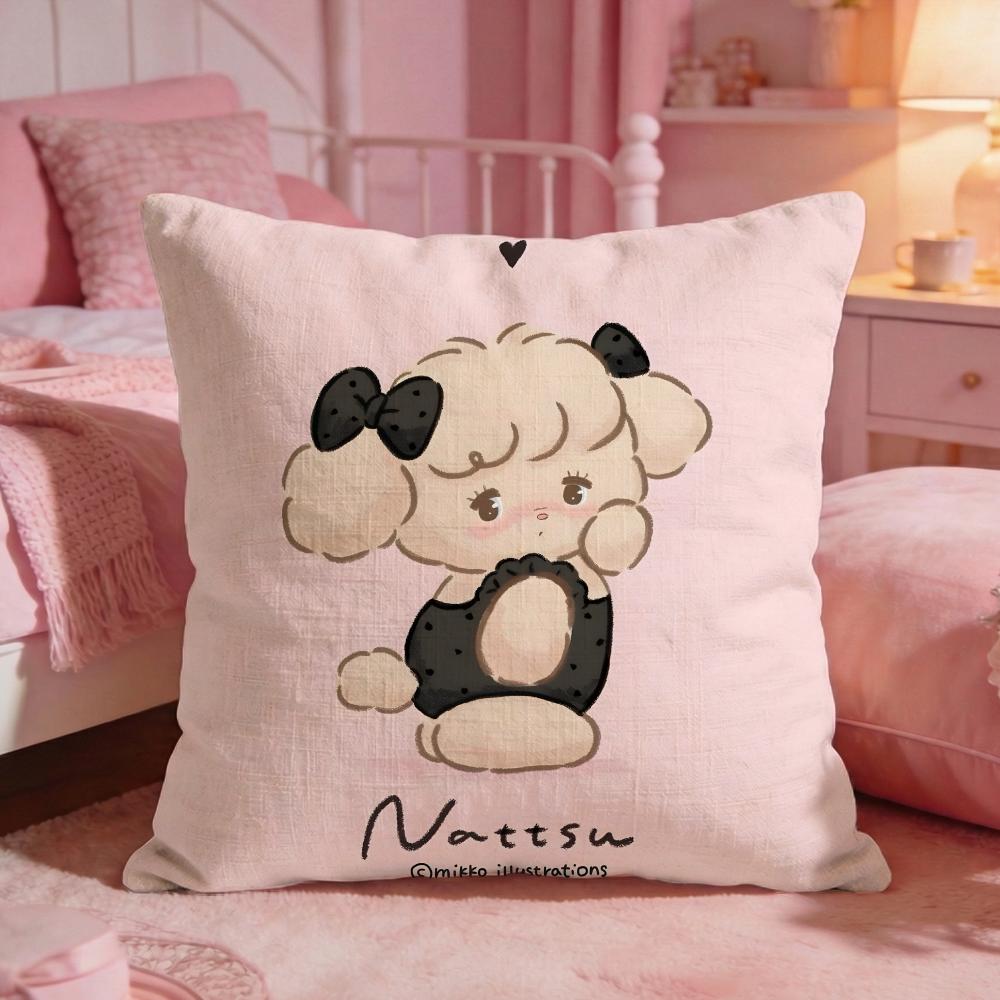 MMikkoS Cute Cat Cartoon Cushion Cover Premium Comfort Reversible Pillow Cove Two In One Design For Any Room  Car Interior