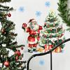 Glass Door Decorative Film Christmas Wall Decals, Watercolor Santa Claus Xmas Tree Village House Sticker, Peel Window Stickers And Stick Removable Art
