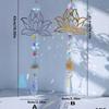Natural Stone Sun Catcher Crystal Wind Chimes Amethyst Lotus Hanging Window Garden Party Weeding Decorations Crafts