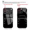Retro black sports car pattern tempered glass phone case for iPhone17/16/15/14/13/12/11ProMax all-inclusive anti-fall back cover