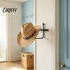 Baseball Cap Storage Rack Metal V-Shape Hat Wall Mount for Cowboy Hats, Heavy Duty Hook, No Drill Organizer Holds Up To 20 Caps, 2-in-1 Adhesive