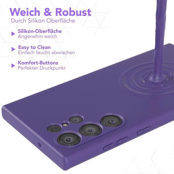 Case for Samsung Galaxy S23 Ultra - Ultra Slim Liquid Silicone Protection Dark Purple