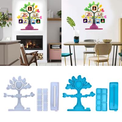 Moldura de foto Árvore Pendurado Pingente Resina Epóxi Molde Decorações de mesa Molde de silicone DIY Artesanato Ornamentos Molde de fundição
