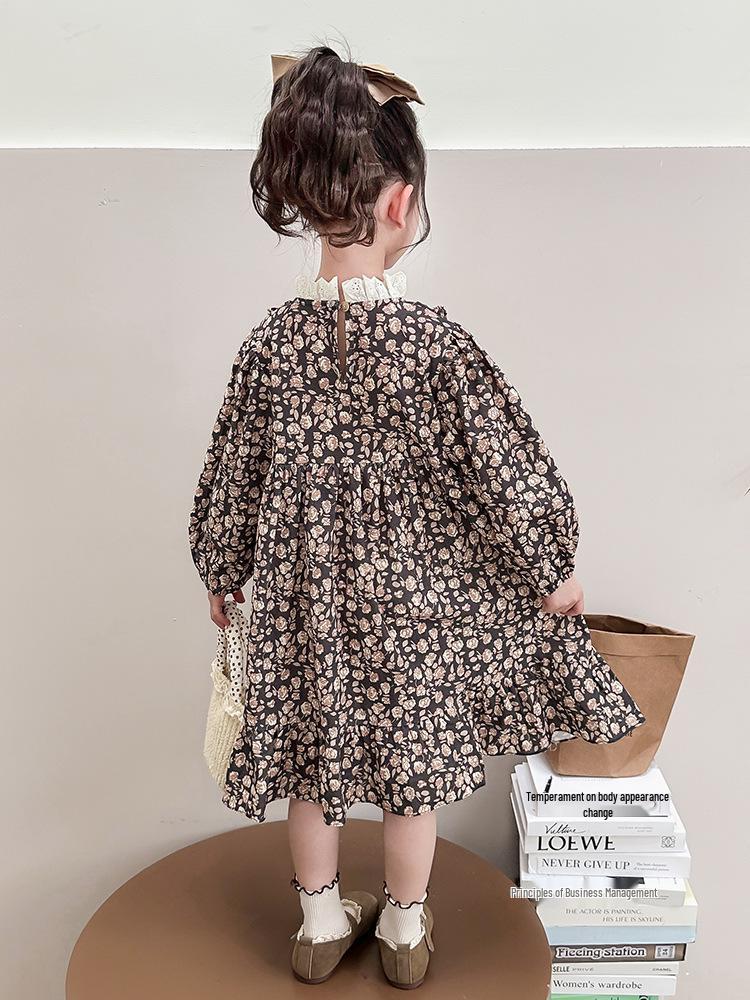 Korean Style Floral Princess Dress for Girls - 2025 Autumn/Winter Collection