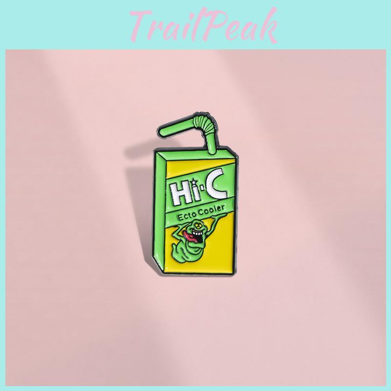 Creative New Style Metal Brooch Featuring Fun Cartoon Monster Juice Drink Design