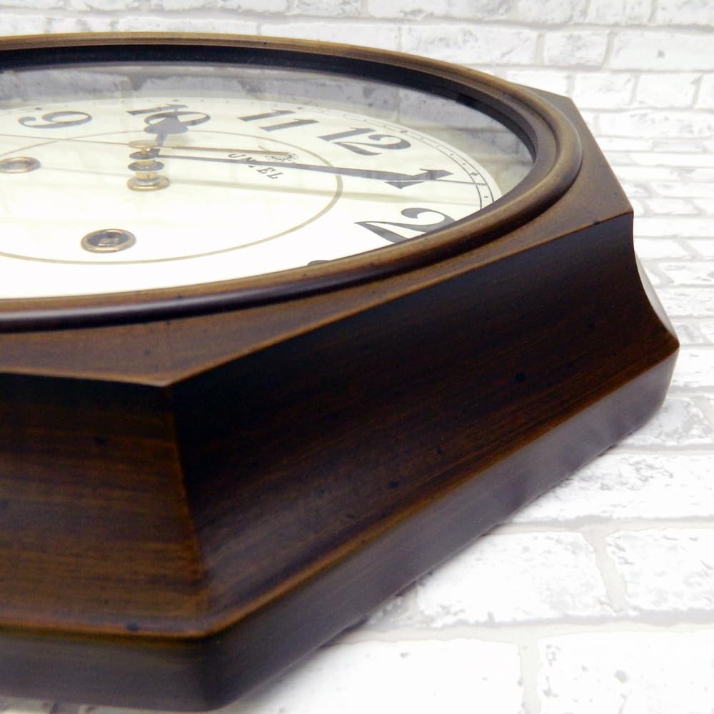 Santel Made In Japan EU Style Classical Wall Clock Antique Brown Radio-Controlled (Arabic Characters) DQL675-A