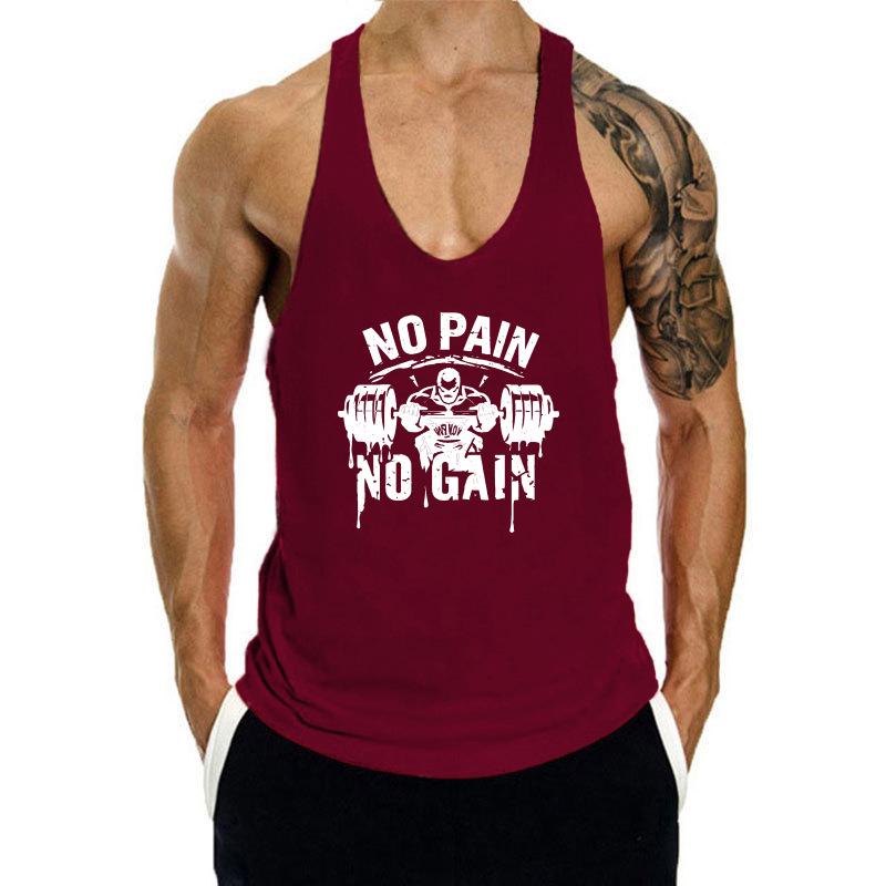 Men's Summer Y-Back Tank Top: Sporty, Thin Strap, Sleeveless Bodybuilding Shirt with Custom Logo, Loose Fit