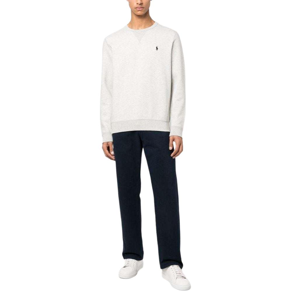 Polo Ralph Lauren Logo Embroidered Crewneck Sweatshirt Men Sweatshirt Gray White 710675313-020