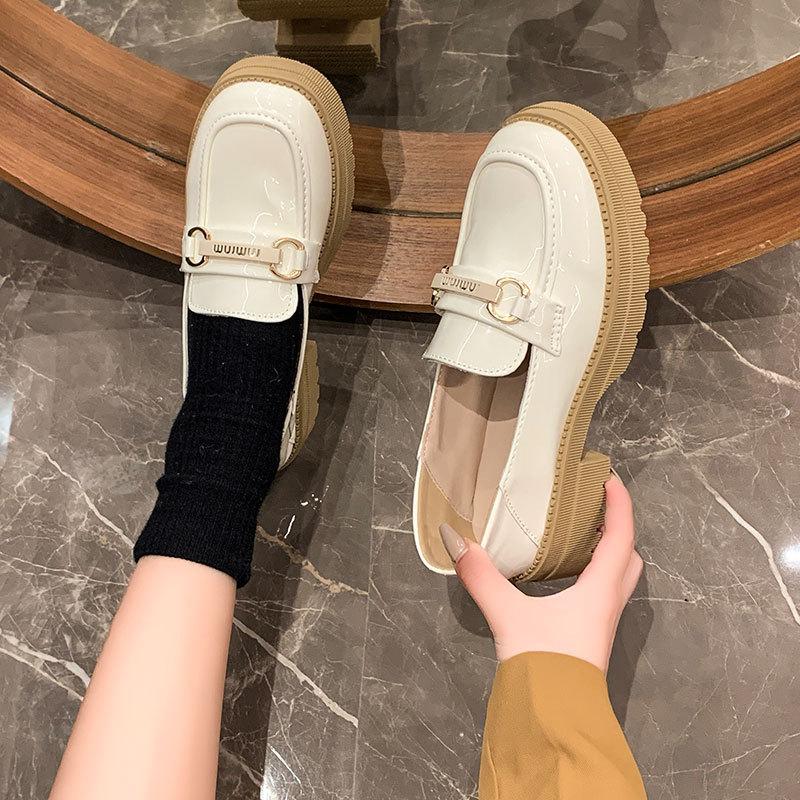 Thick-soled Heightening Women's Spring and Autumn New British Style Small Leather Shoes with Skirts JK Single Shoes