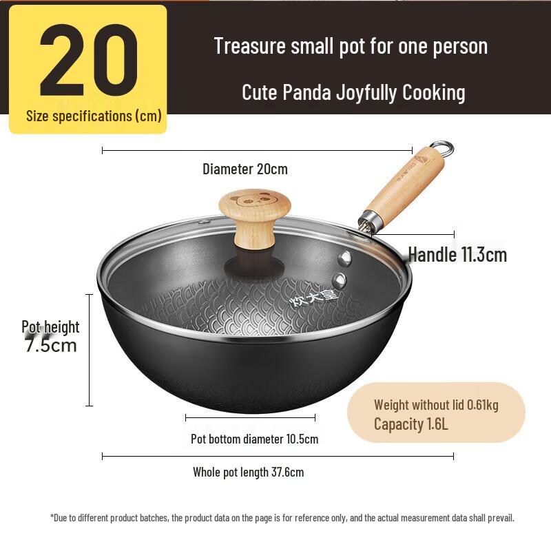 COOKER KING 20cm Non-stick Wrought Iron Wok