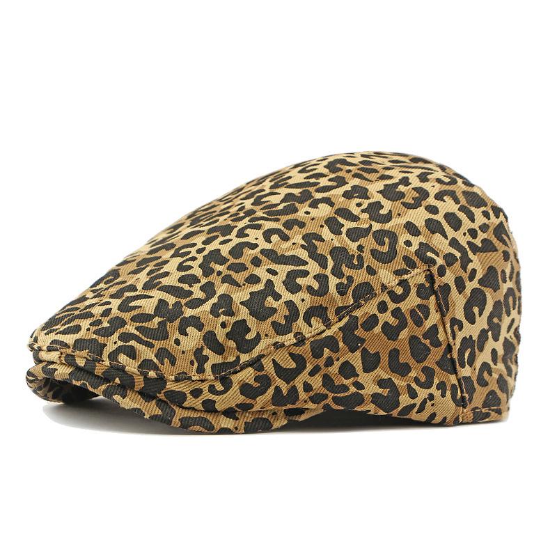 Spring Autmn Women's Beret British Vintage Leopard Print Cap Forward Cap Newsboy Caps Flat Cap Driver Ivy Hat Gatsby Painters Hats