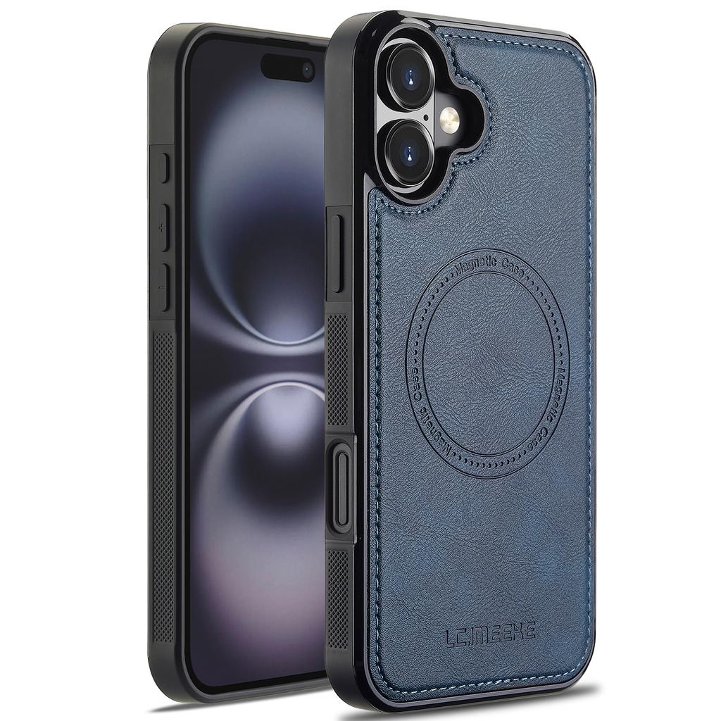 LC.IMEEKE For iPhone 17 Magnetic Case Compatible with MagSafe Leather + TPU Back Cover