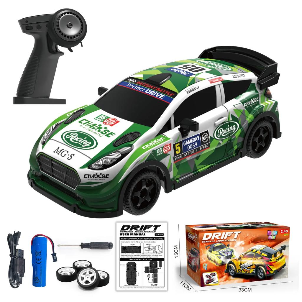 1/18 Rc Drift Racing Car 2.4G Radio Controlled Vehicles Remote Control High-Speed 4Wd Drive Cars with Light Drifting Model Toys